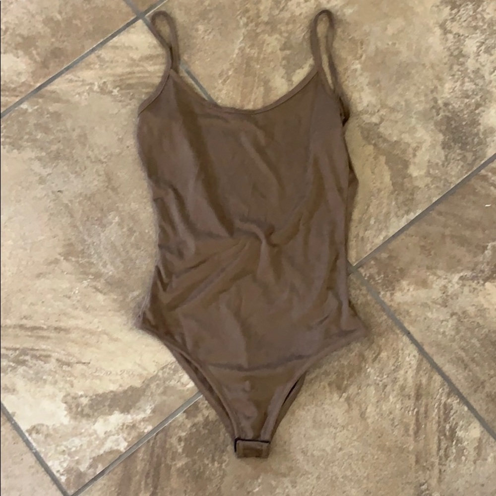 Brown suede leotard